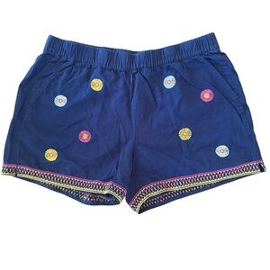 Madewell Women’s Blue Embroidered Cotton Pull-On Shorts Size Small Summer